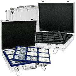 Coin carrying case with trays 285 x 225 mm