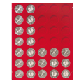 Velour inserts with round indents for single coins
